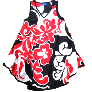 Red black floral top